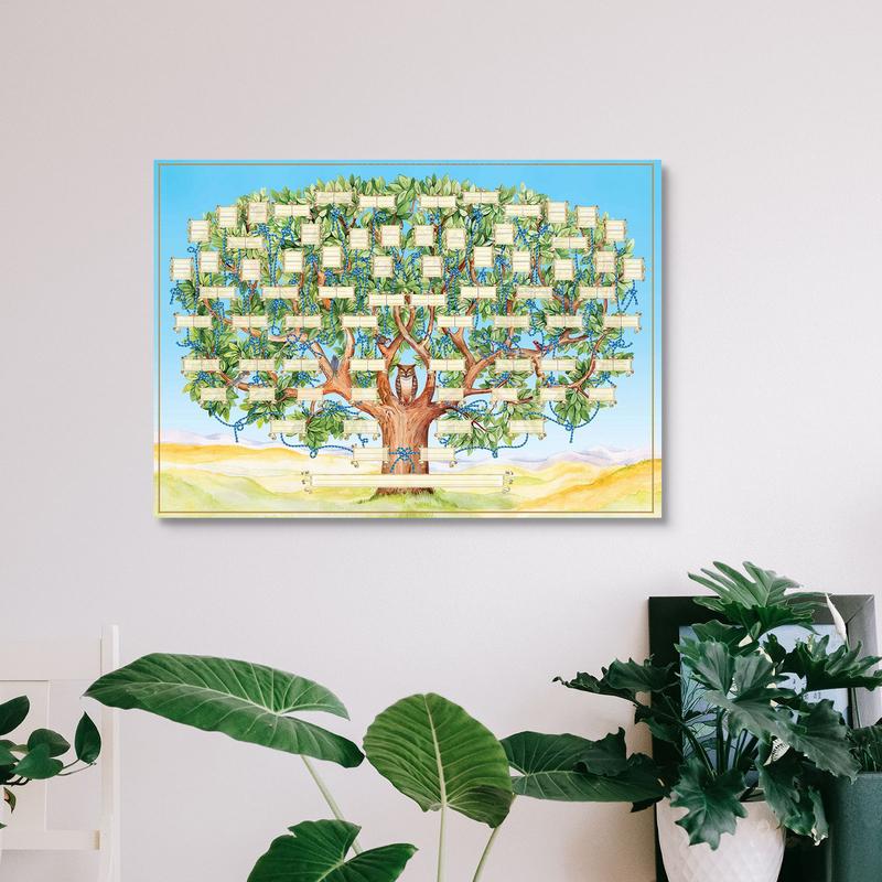 Family Tree Print - Tableau d'arbre généalogique rechargeable, affiche d'ancêtre